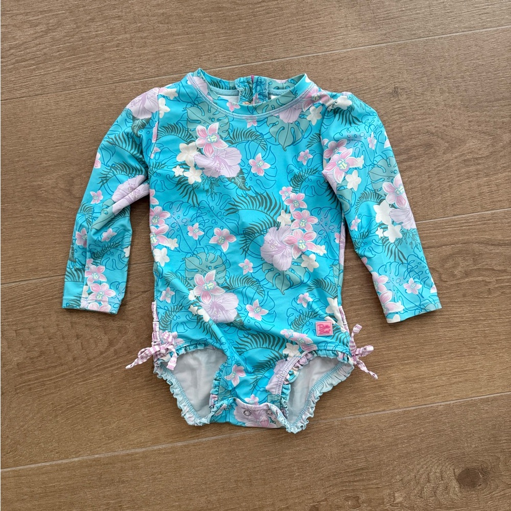 Ruffle Butts tropical print swimsuit